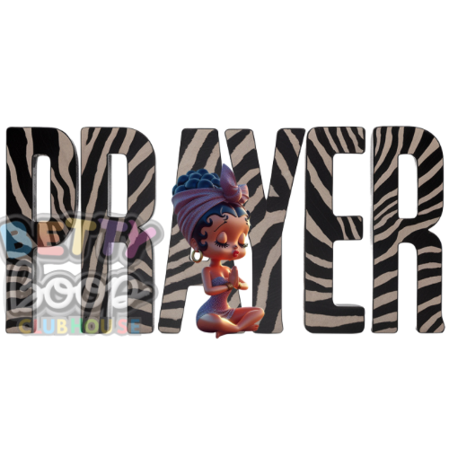 Prayer in Zebra Print – Spiritual PNG Image –  Digital Download